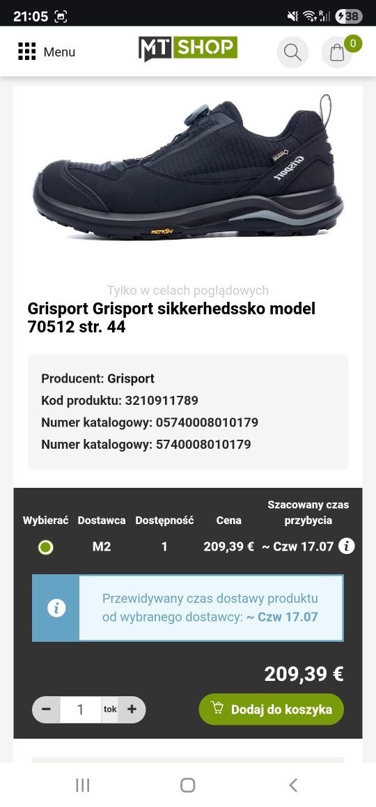 Buty robocze Grisport Boa S3 r.45