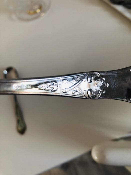 Hefra duże Sztuće posrebrzane komplet do salatki łyżki antyk