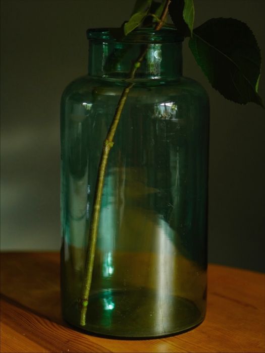 Wielki słój wazon vintage szkło butelkowa zieleń