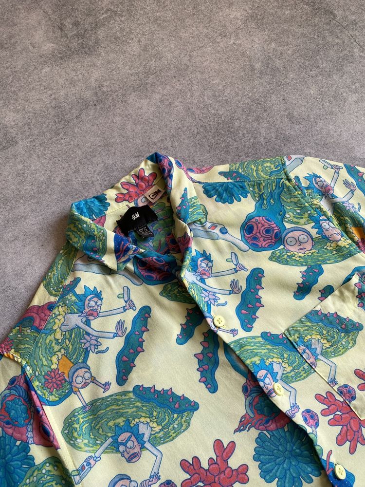 H&M Rick & Morty оригінал чоловіча сорочка гавайка гавайська шведка