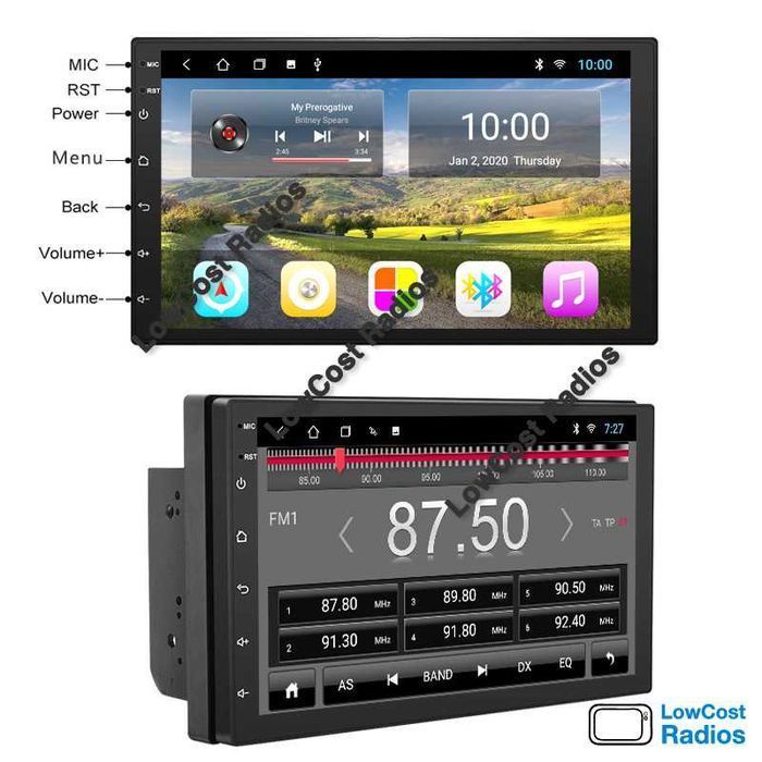 *(NOVO) Auto Rádio GPS ANDROID 2DIN Universal • USB • BT • Ficha ISO