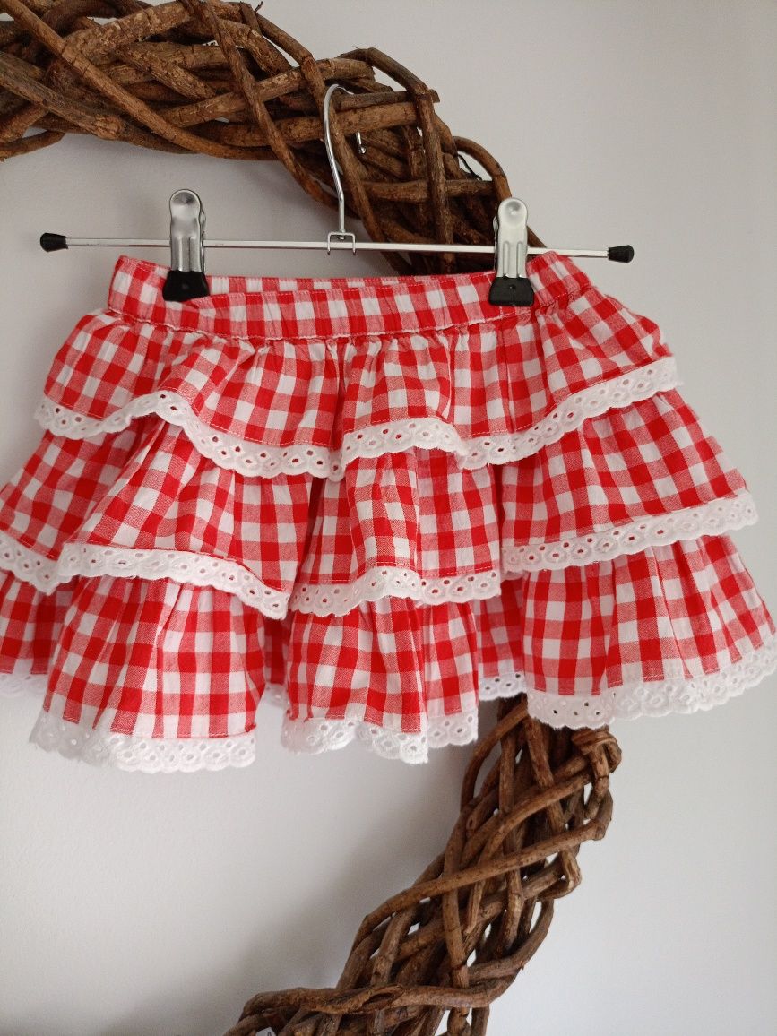 Mothercare dziewczęca spódnica w kratkę falbany rozmiar 6-9mies