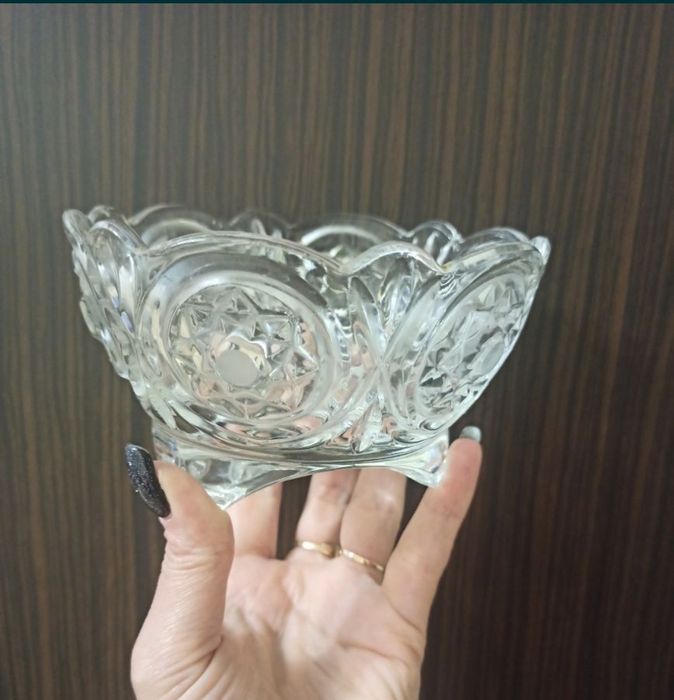 Хрустальные ладья, салатник, пиалка