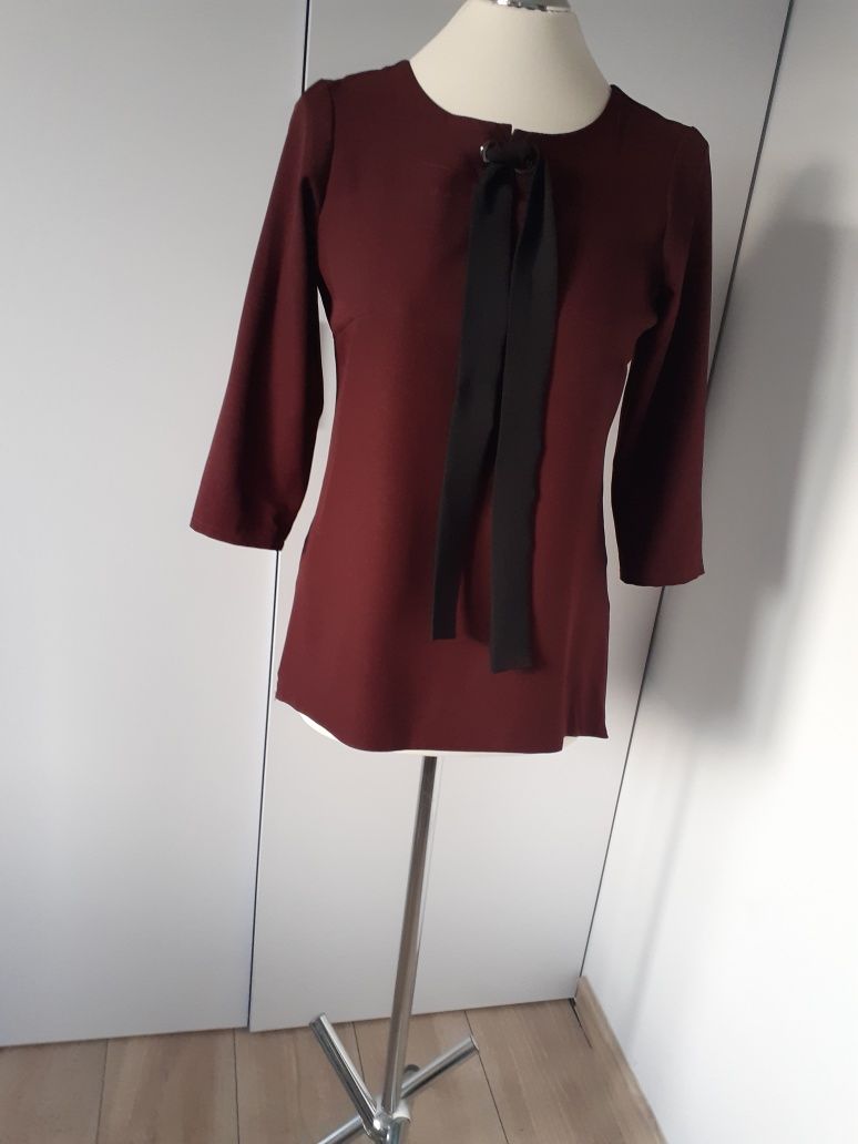 Bluzka elegancka S bordo burgund