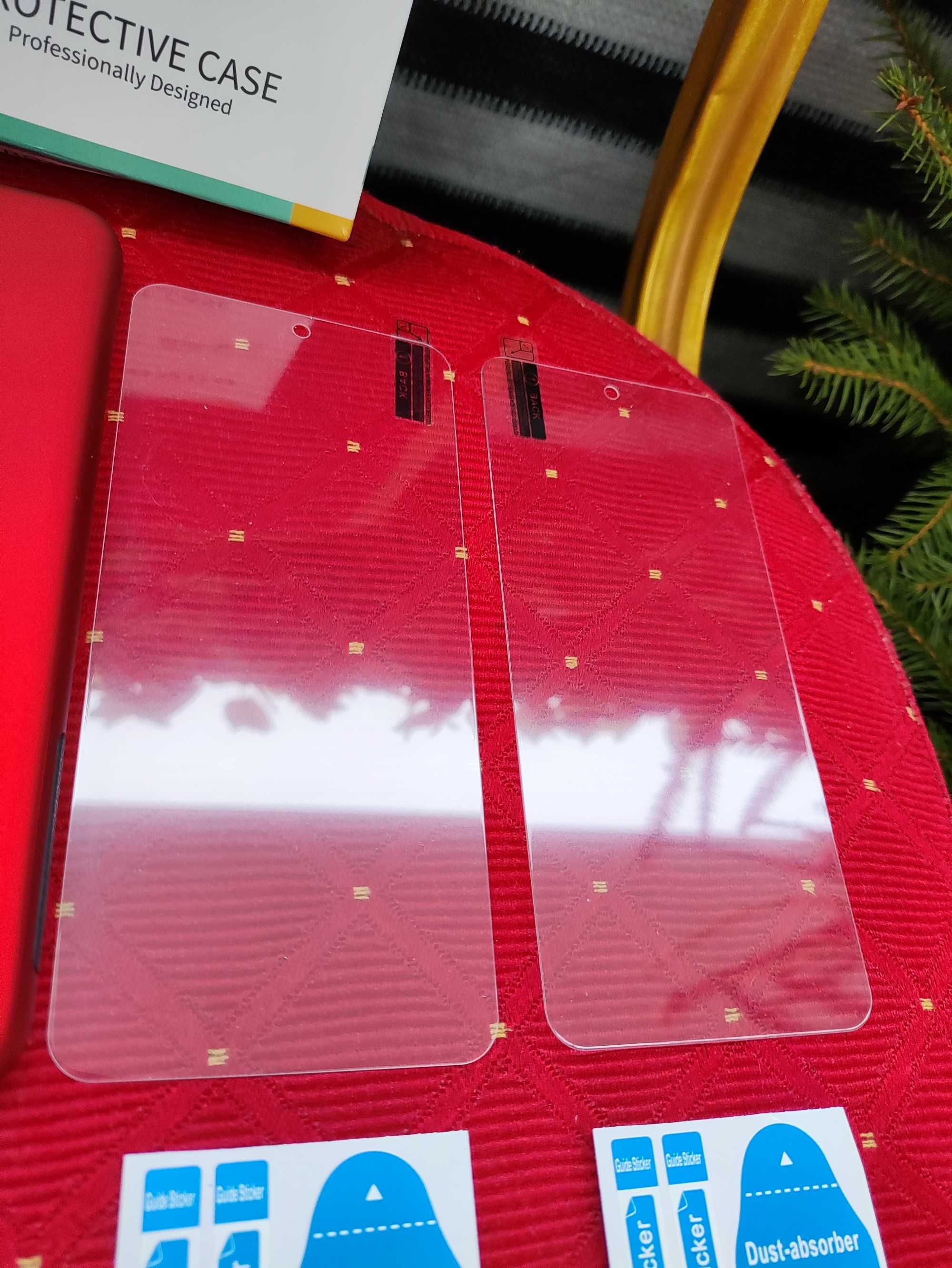 Etui telefon Samsung S21 plecki tył czerwone szkło Pokrowiec obudowa