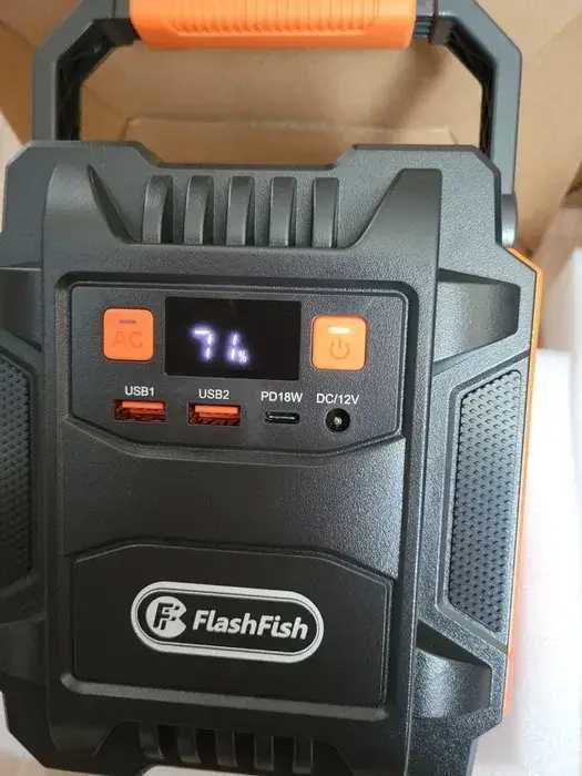 Зарядна станція Flashfish 172Wh з розеткою на 220В та генератором.