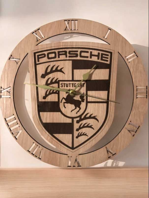 Relógio – Porsche – Único e Raro Relógio de Parede em Madeira Porsche