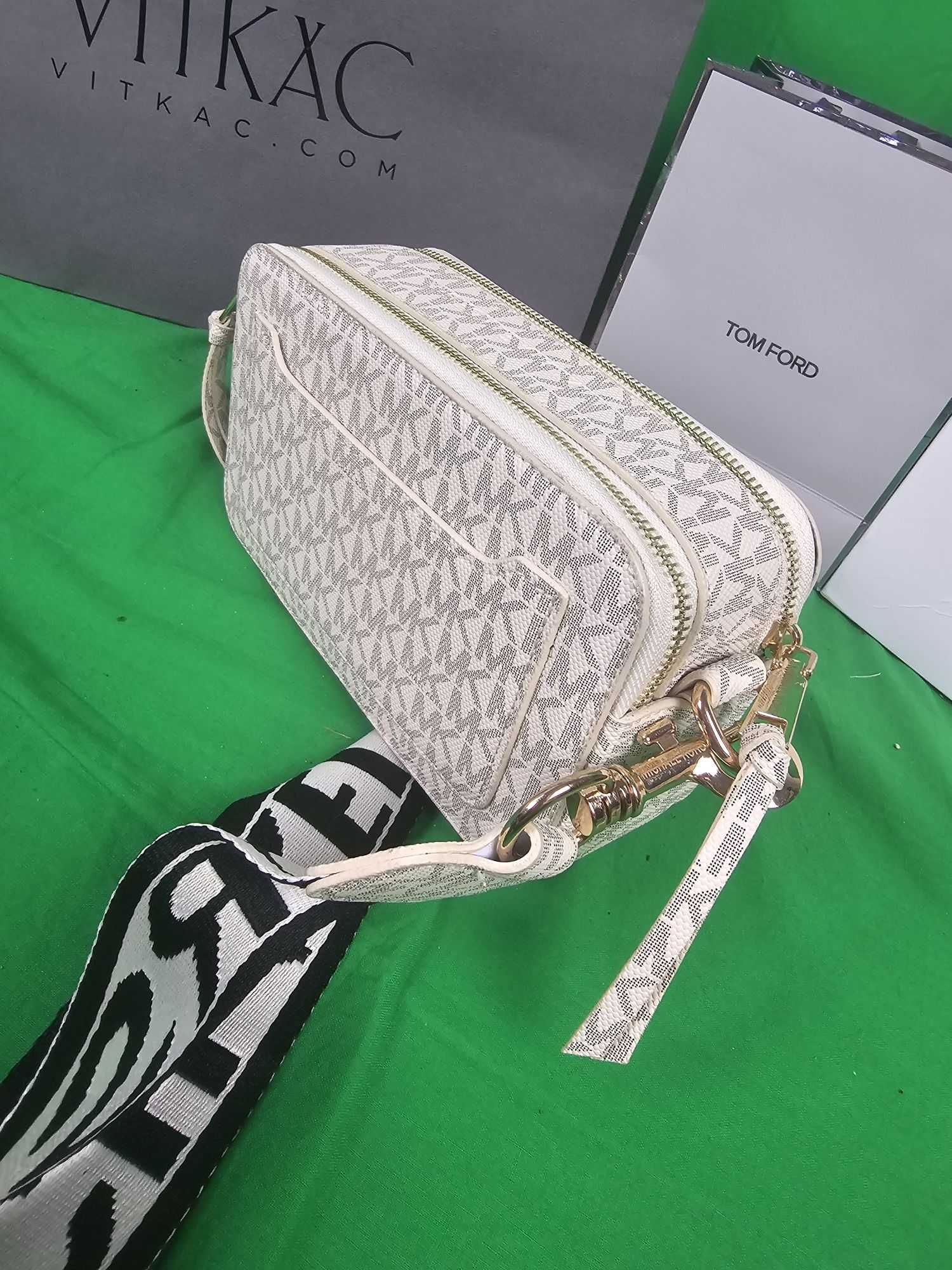 Torebka kuferek monogram Michael Kors Torba Hit jasny Premium