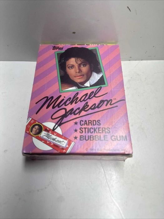 Kit de dados de cera Topps Michael Jackson de 1984 (caixa completa)