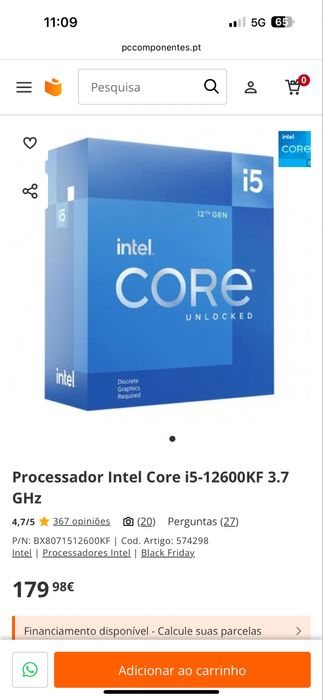 Intel core i5-12600k