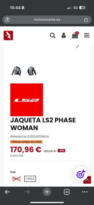 Blusao casaco Ls2 com pouco uso . M e L