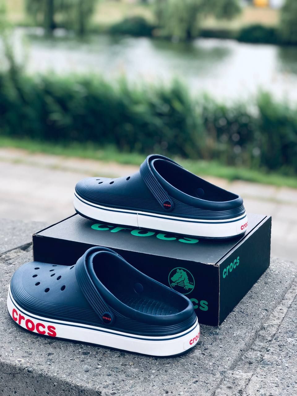Мужские летние кроксы синие уличные новинка Crocs