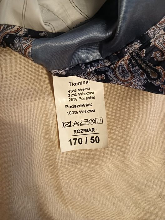 Garnitur męski w kratę 170/50