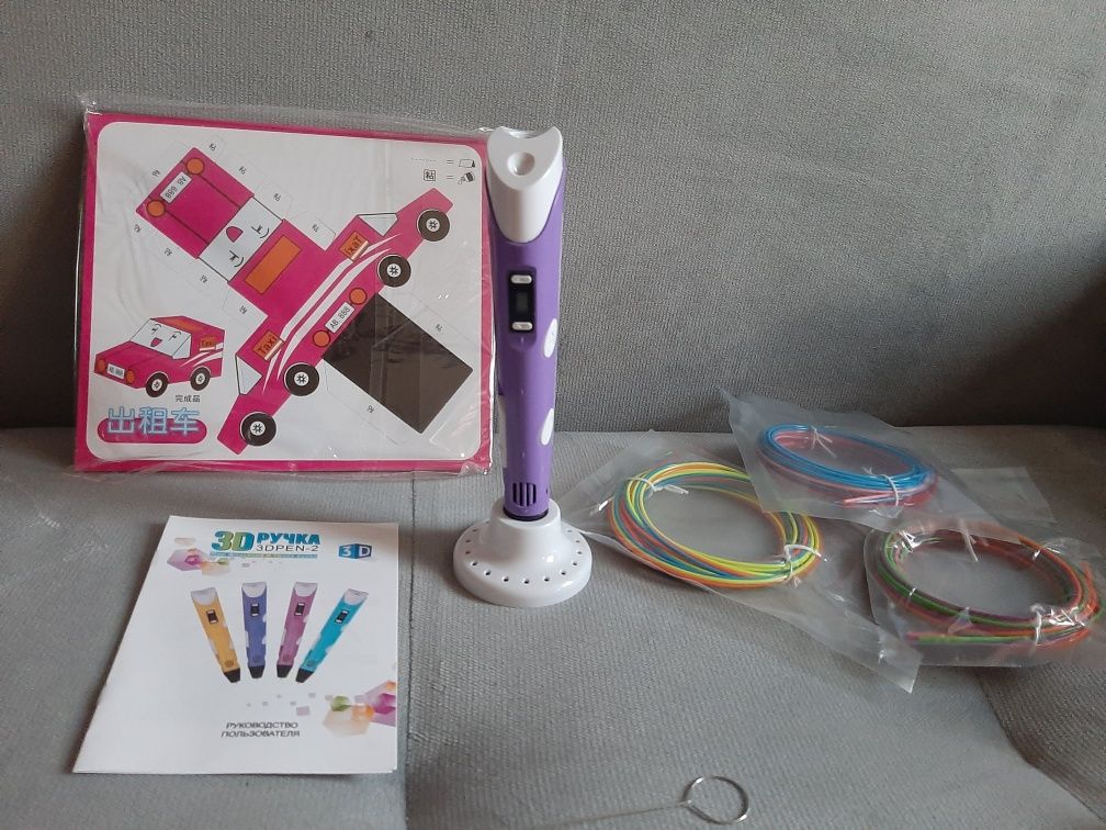 3D-ручка с LCD-дисплеем Premium + трафареты 3D Pen 3 Фиолетовый