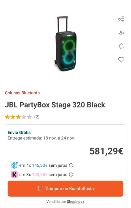 JBL Partybox Stage 320 Black