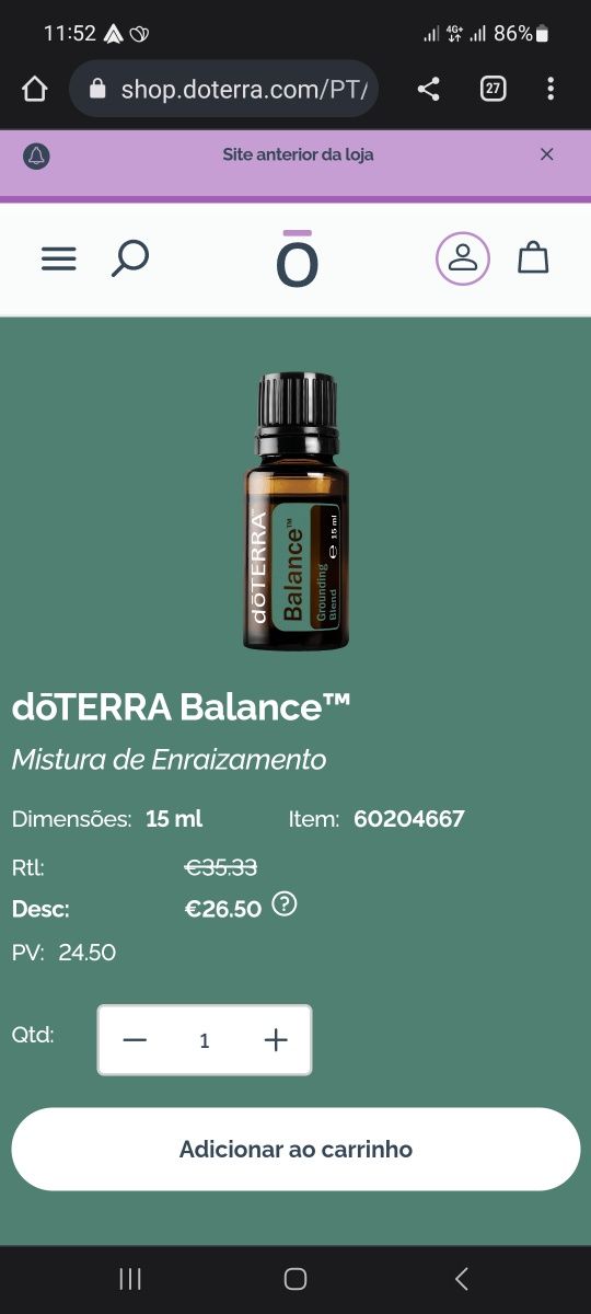 Óleo essencial Balance 15ml