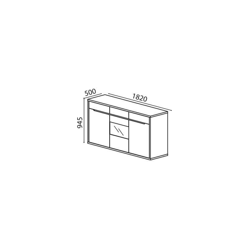 APARADOR + MOLDURA Viena cor Faia (Lourini) 470€