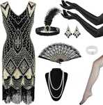Stylowa sukienka RETRO z CEKINAMI w stylu LAT 20 WIELKI GATSBY L K563