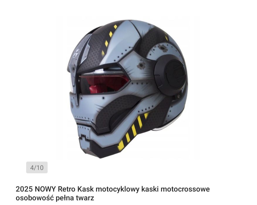Kask motocyklowy Iron Man Nowy!!!
