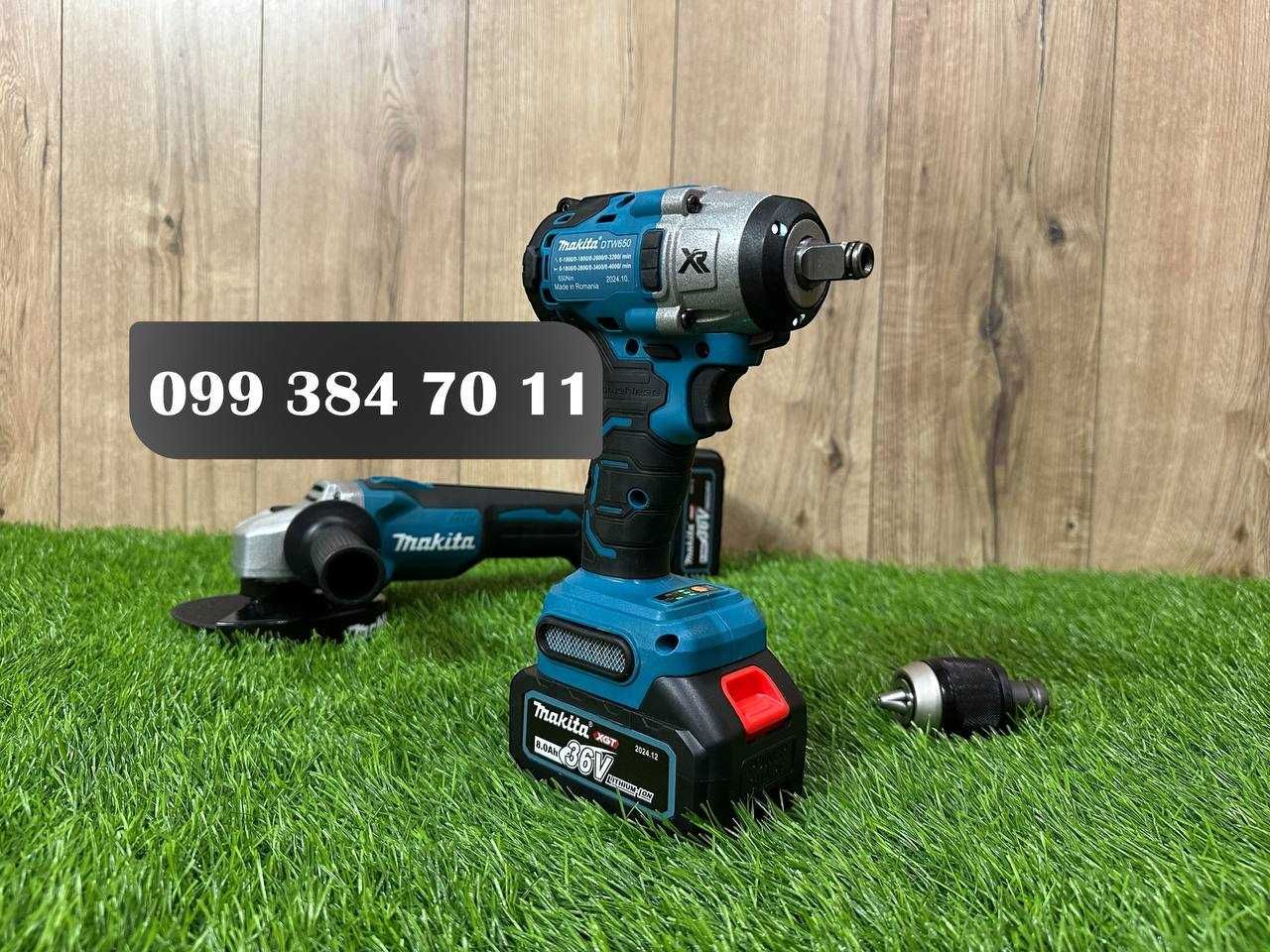 Набор акумуляторный Makita Болгарка 1500Вт Гайкокрут На 650Nm Импакт