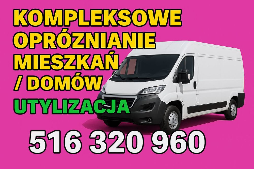 Sprzątanie Opróżnienie Utylizacja domów, śmieci, mieszkań, firm,piwnic