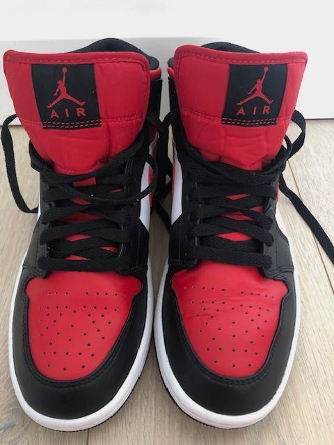 Oryginalne męskie Nike Air Jordan 1 Mid Bred Toe r.40,5 stan idealny