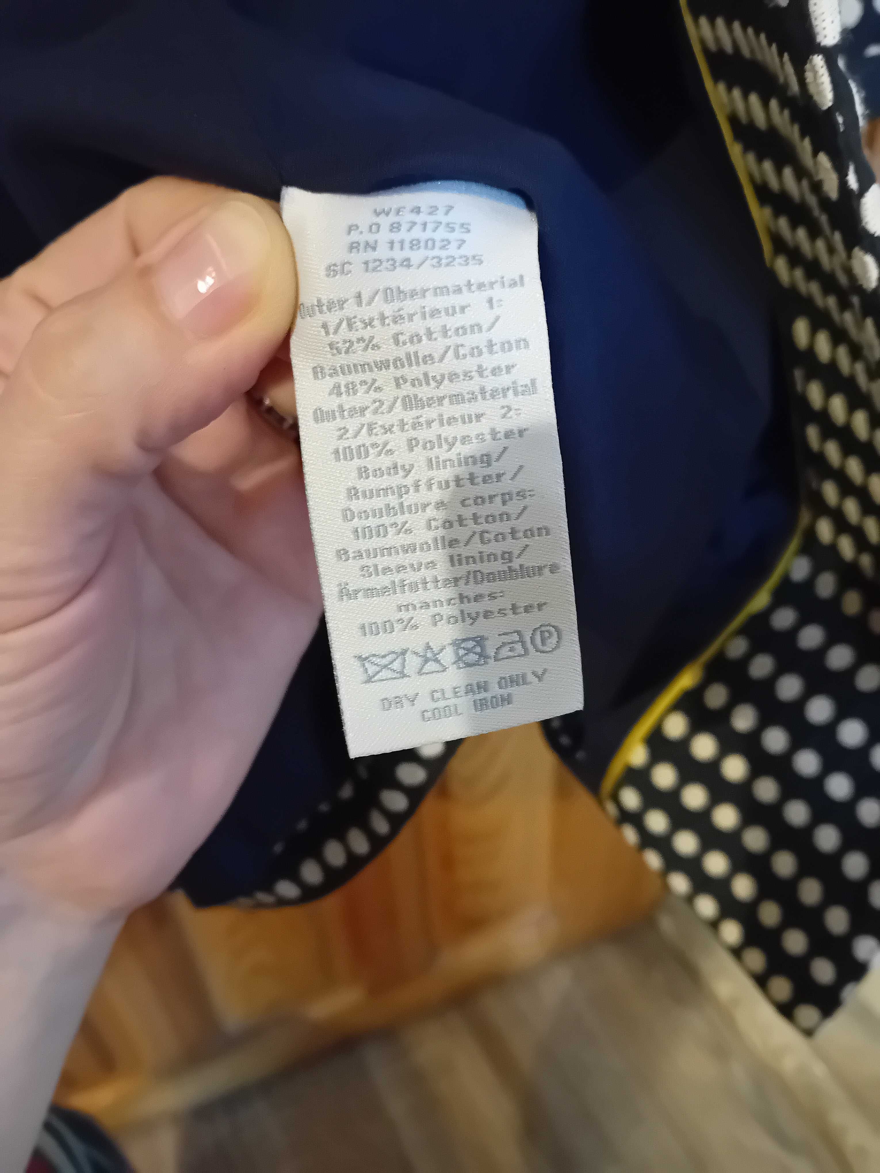 piękny płaszcz prochowiec 38 w kropki super jakość jak nowy + gratis