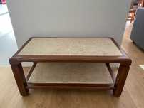 Mesa de Sala – Madeira com Tampo de Pedra – 96x50x45 cm
