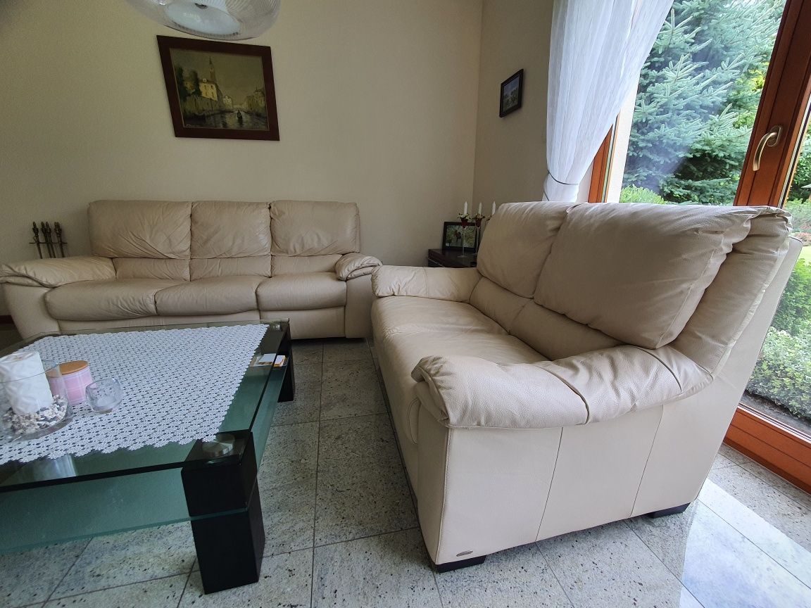 Sprzedam skórzany komplet wypoczynkowy ITALSOFA