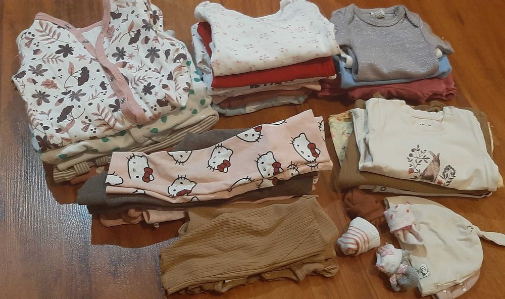 Ubrania niemowlęce dziewczynka zestaw 56 62