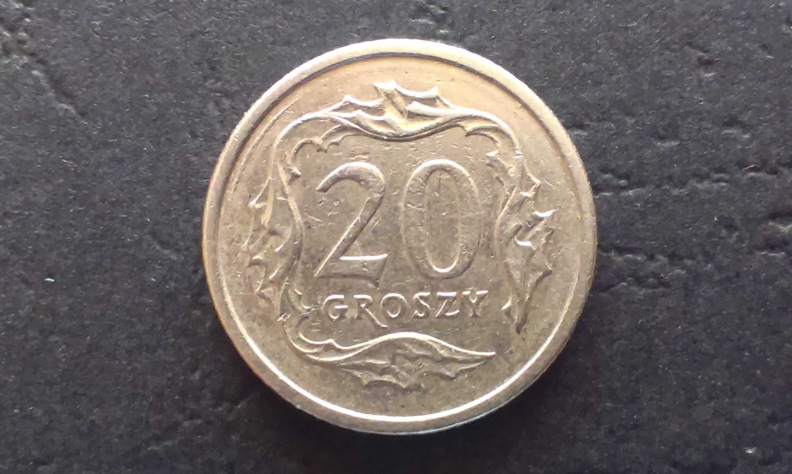 Moneta 20 groszy 2001, destrukt - dodatkowe pierścienie.