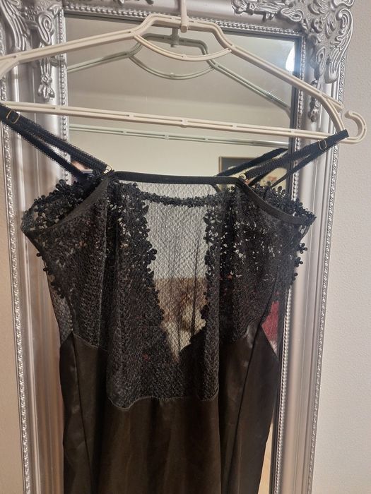 Сексуальный прозрачный кружевной пенюар платье атлас