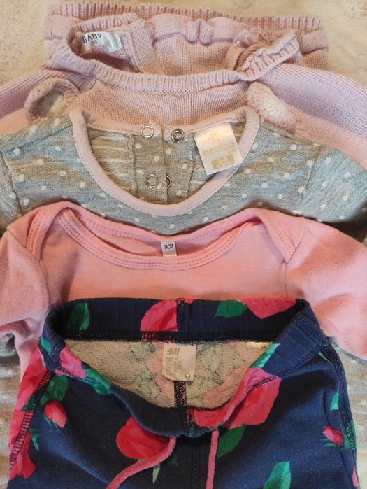 Zestaw ubranek dla dziewczynki, rozm 74, długi rękaw