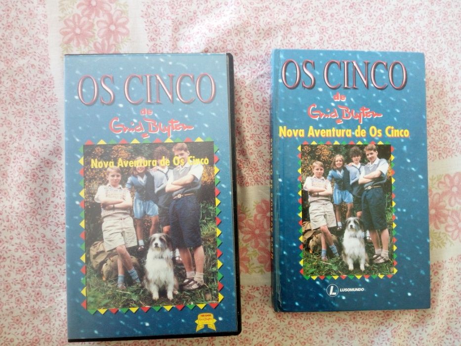 VHS e Livro Os Cinco de Enid Blyton