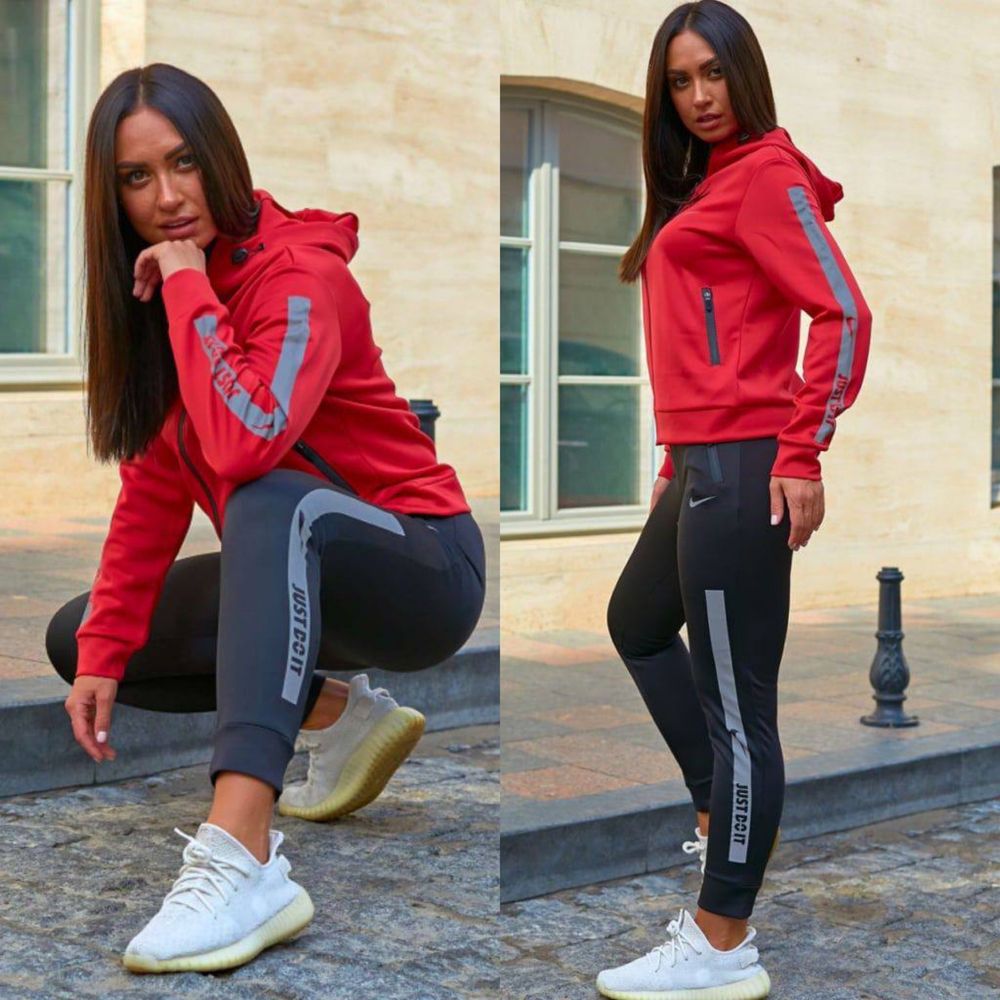 Женский спортивный костюм Nike, кофта зипка + штаны лосины, 42-56