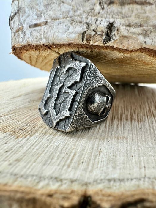 Pierścień sygnet stal nierdzewna 13 skull czaszka ring Gothic