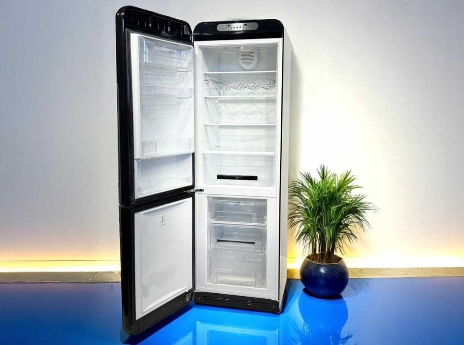 Холодильник SMEG / СМЕГ FAB32LNEN1, ретро, 2-кам. чорний