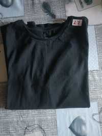 Czarna gładka bluzka z długim rękawem rozmiar L