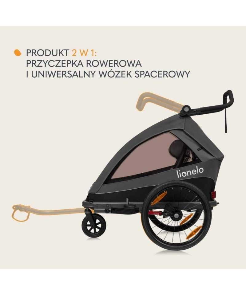 Przyczepka rowerowa dla dzieci 2w1 wózek spacerowy składana lionelo