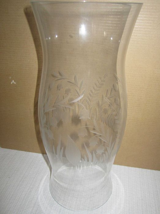 osłona na świecę, szklana, duża, konwalie