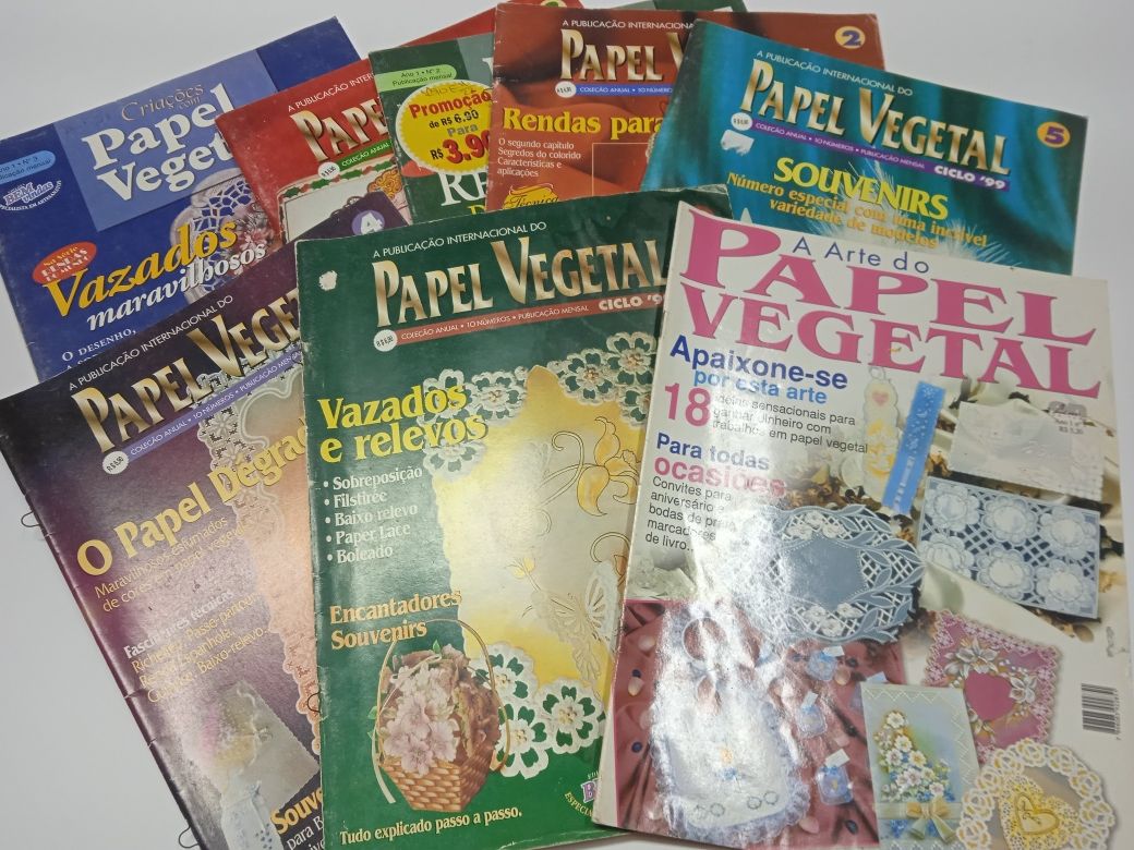 Revistas a ensinar Pérgamano/ renda em papel vegetal