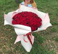 Букет роз, метровая роза, букет 101 роза, букет 51 роза, доставка Киев