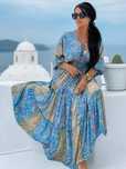 NOWOŚĆ - Sukienka boho maxi by Zocco niebieska
