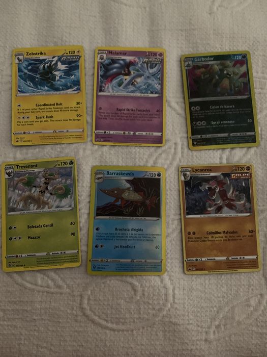 6 cartas de pokémon