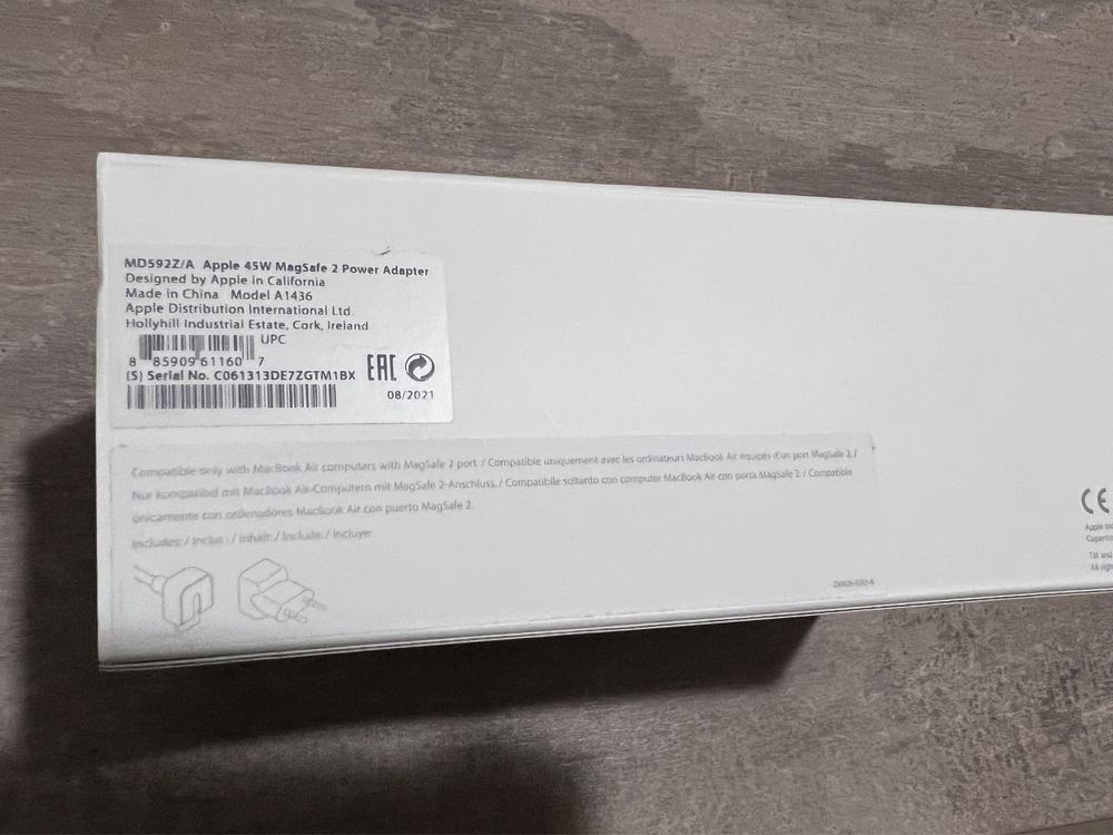 Блок живлення для ноутбука Apple MagSafe 2 Power Adapter 45W