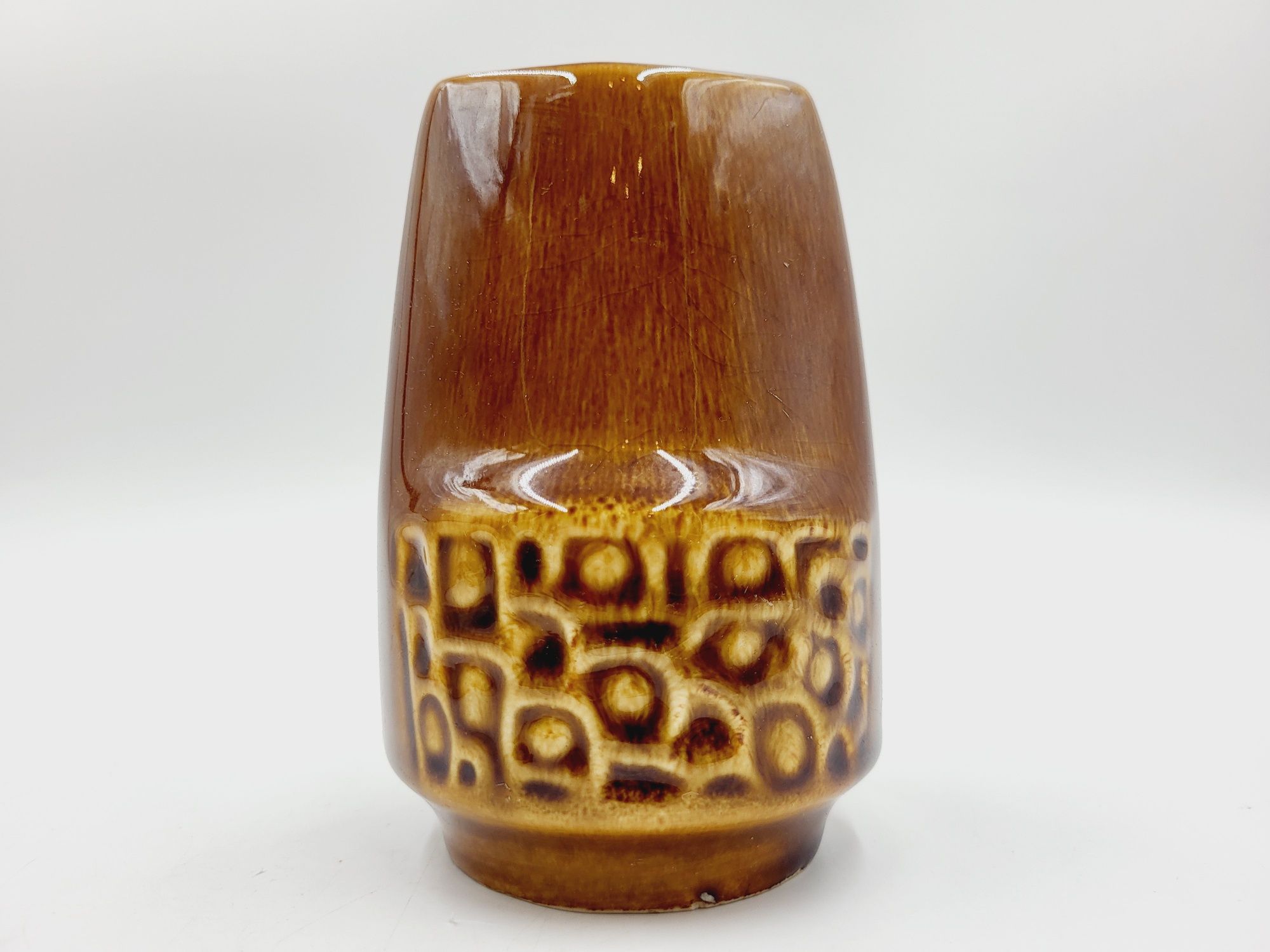 Ciekawy ceramiczny wazonik ceramiczny Mirostowice PRL