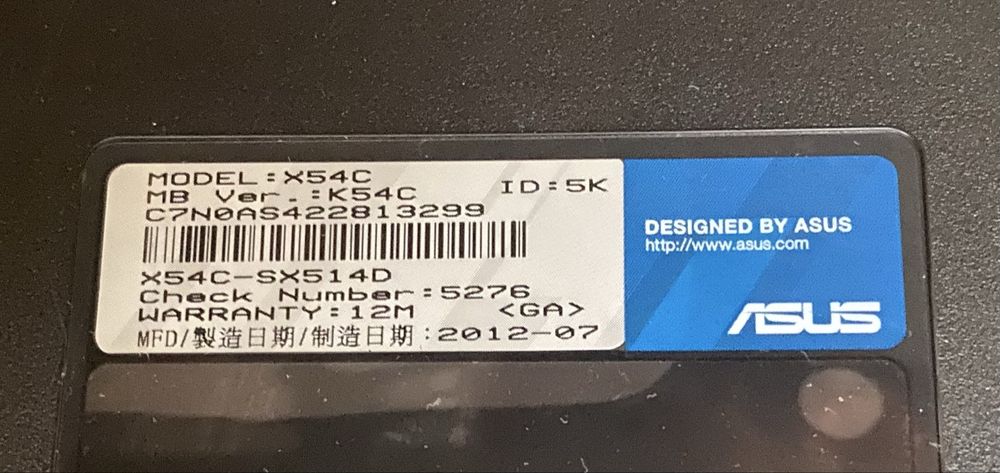 ноутбук ASUS X54C