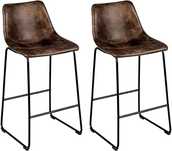 2 x Hokery barowe, krzesło barowe, stołek vintage złoty zamsz 75 cm