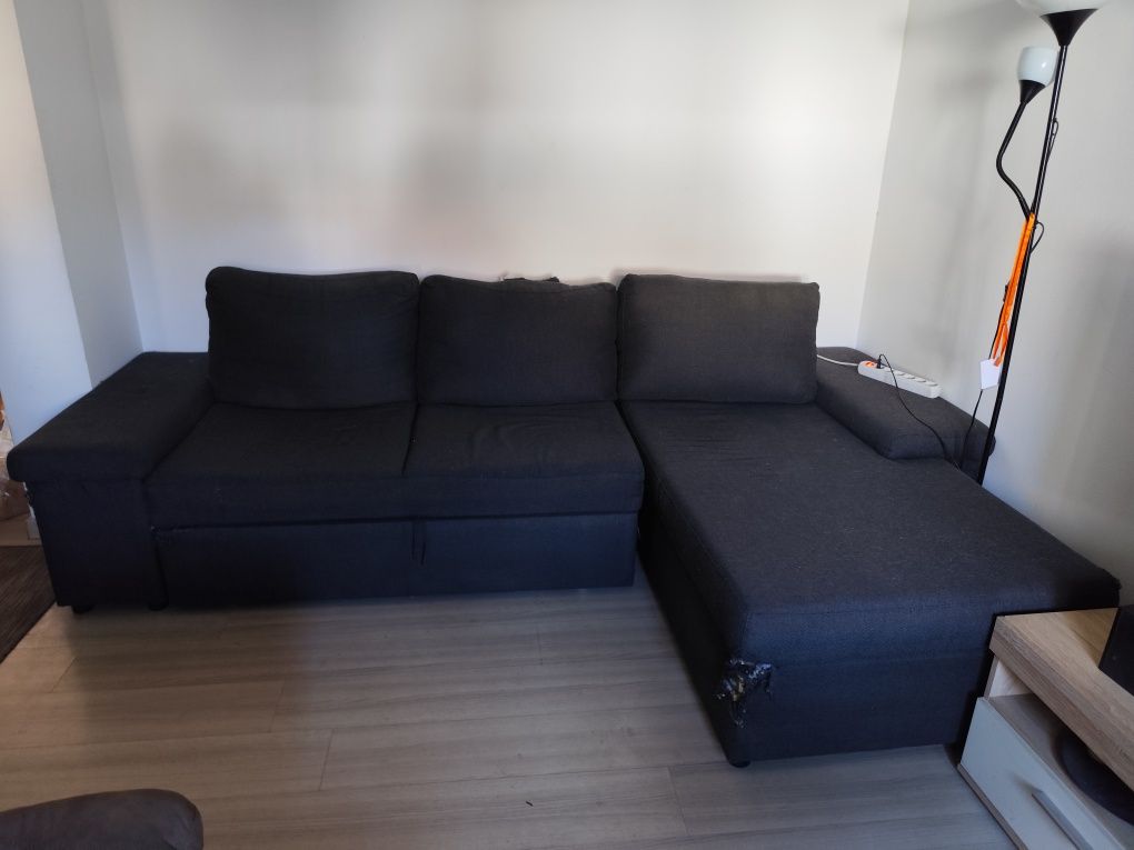 Sofá cama com chaise longue