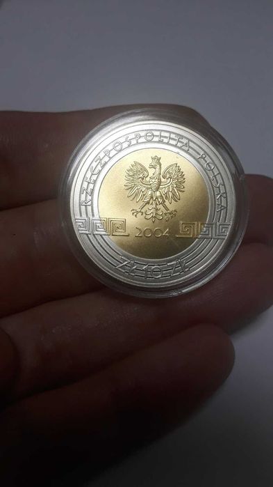 Серебряная монета 10 злотых 2004 Польша - XXVIII Олимпийские игры